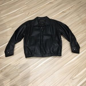 St. John’s Bay Black Leather Jacket Size Large